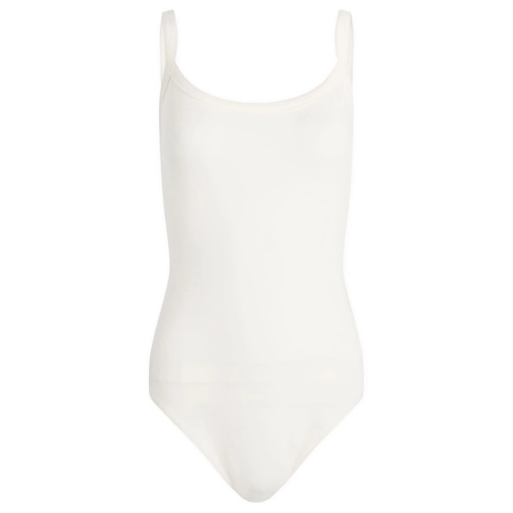 SKIMS Cotton Jersey Scoop Neck Bodysuit Cream (Marble) Large NWT Thong